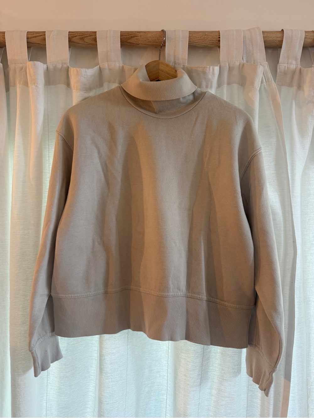 Zara Beige Mock Neck Sweater